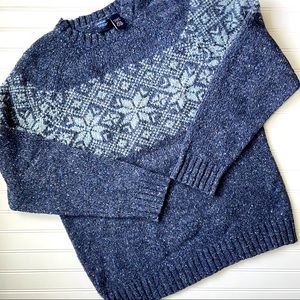 Nordic Design Blue Argyle Sweater Sz Large